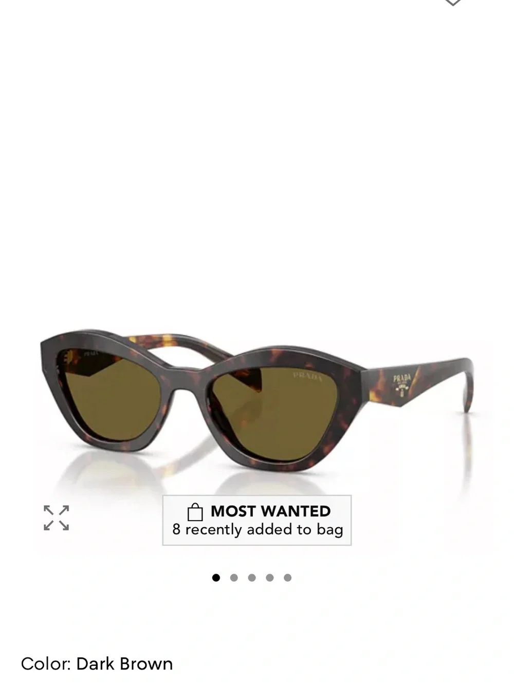 Prada Tortoiseshell Cat-Eye Sunglasses with Brown Lenses